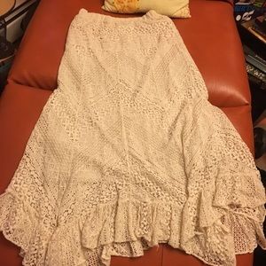 Beautiful long lace cream skirt!